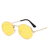 New Trend Retro Round Frame Men's Fashion Sunglasses Metal Water Drop Oval Sunglasses